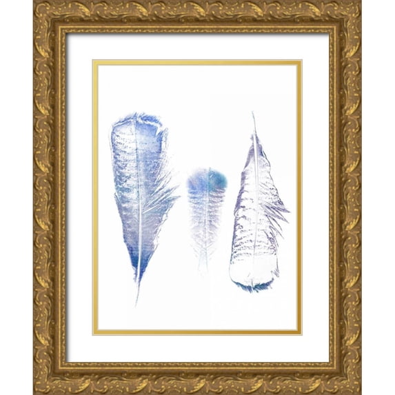 Lewis, Sheldon 19x24 Gold Ornate Wood Framed with Double Matting Museum Art Print Titled - Multi Feather 1