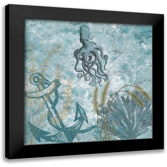 Lewis, Sheldon 20x20 Black Modern Framed Museum Art Print Titled - Deep Ocean Blue