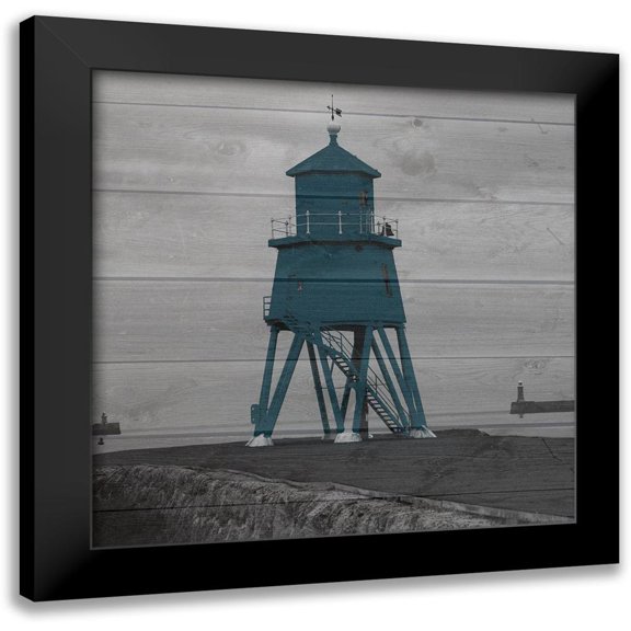 Lewis, Sheldon 20x20 Black Modern Framed Museum Art Print Titled - Lighthouse Blue