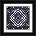 thumbnail image 1 of Lewis, Sheldon 20x20 Black Ornate Wood Framed with Double Matting Museum Art Print Titled - Indigo Geometrical Gem 1, 1 of 4