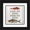 thumbnail image 1 of Lewis, Sheldon 20x20 Black Ornate Wood Framed with Double Matting Museum Art Print Titled - Live To Fish, 1 of 4