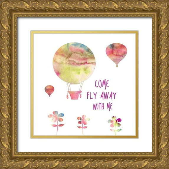 Lewis, Sheldon 20x20 Gold Ornate Wood Framed with Double Matting Museum Art Print Titled - Fly Away