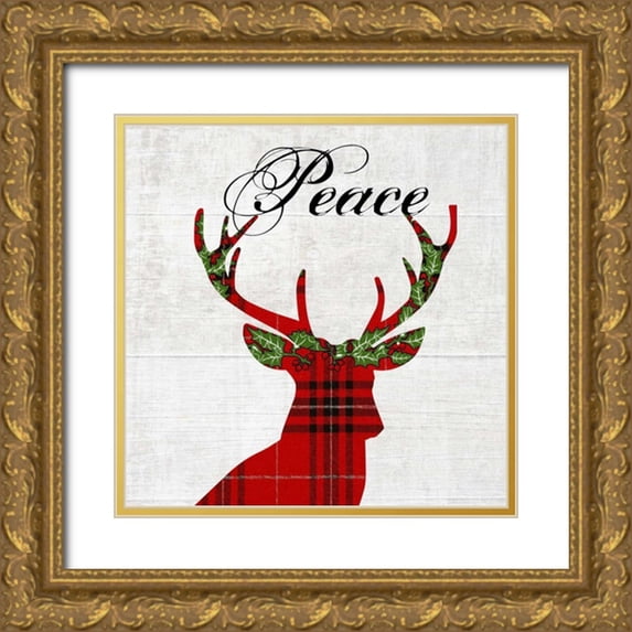 Lewis, Sheldon 20x20 Gold Ornate Wood Framed with Double Matting Museum Art Print Titled - Hello Deer 2