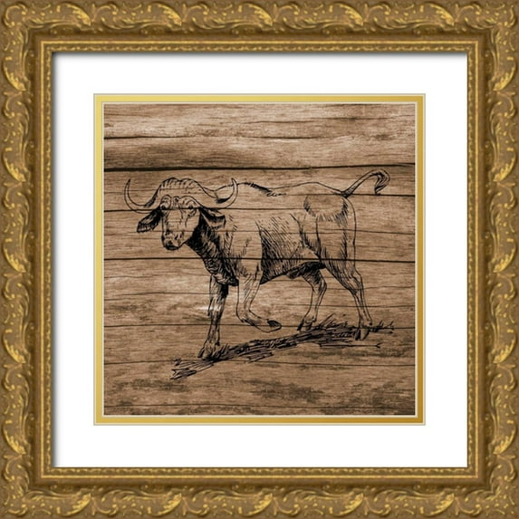 Lewis, Sheldon 20x20 Gold Ornate Wood Framed with Double Matting Museum Art Print Titled - Running Wild