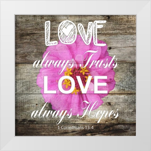 Lewis, Sheldon 20x20 White Modern Wood Framed Museum Art Print Titled - 1 Corinthians 13:4
