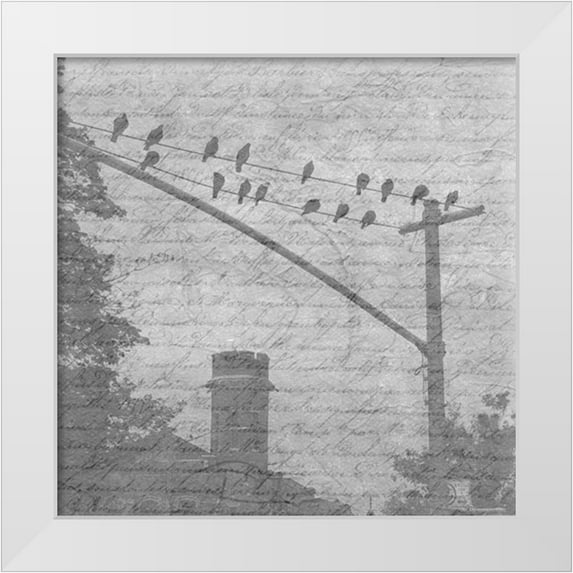 Lewis, Sheldon 20x20 White Modern Wood Framed Museum Art Print Titled - Birds In The Brooklyn Sky