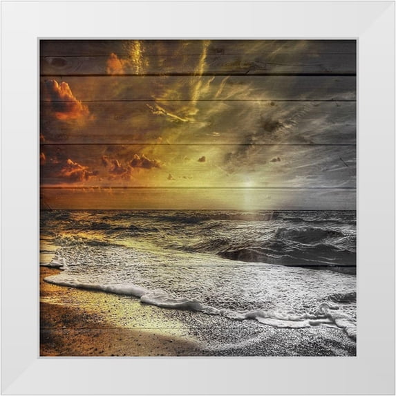 Lewis, Sheldon 20x20 White Modern Wood Framed Museum Art Print Titled - Golden Sunset