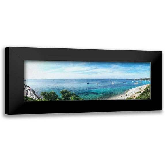 Lewis, Sheldon 24x11 Black Modern Framed Museum Art Print Titled - Coastal Brush Strokes 2