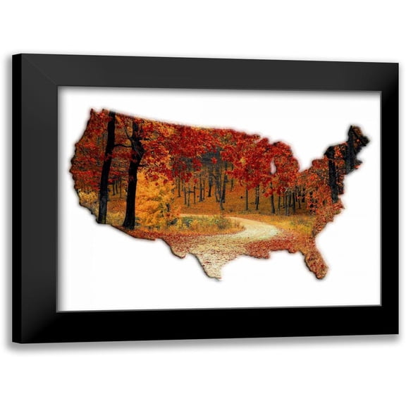 Lewis, Sheldon 24x19 Black Modern Framed Museum Art Print Titled - Fall Time USA