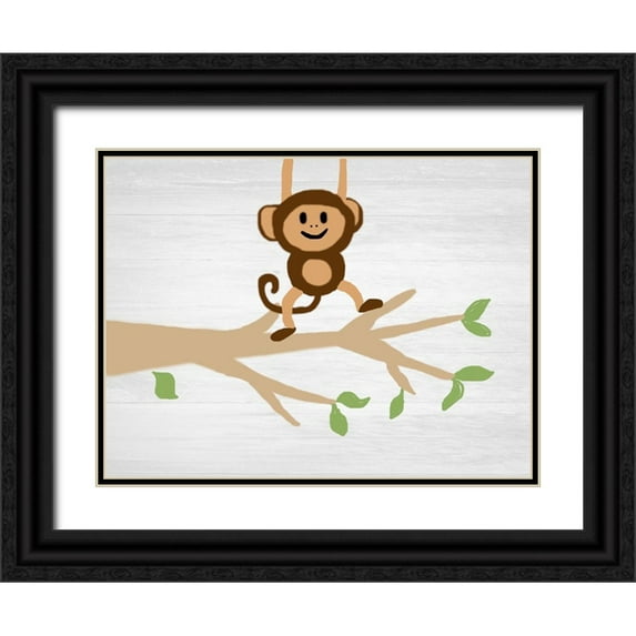 Lewis, Sheldon 24x19 Black Ornate Wood Framed with Double Matting Museum Art Print Titled - Monkey Around