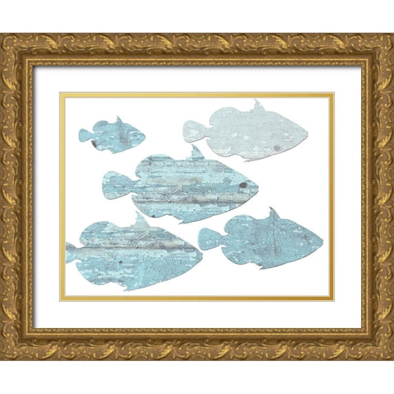 Lewis, Sheldon 24x19 Gold Ornate Wood Framed with Double Matting Museum Art Print Titled - Old Shoal