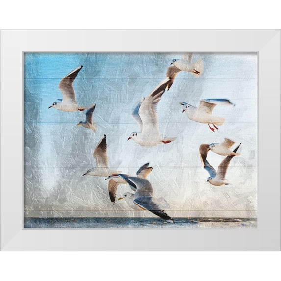 Lewis, Sheldon 24x19 White Modern Wood Framed Museum Art Print Titled - Fly With Friends