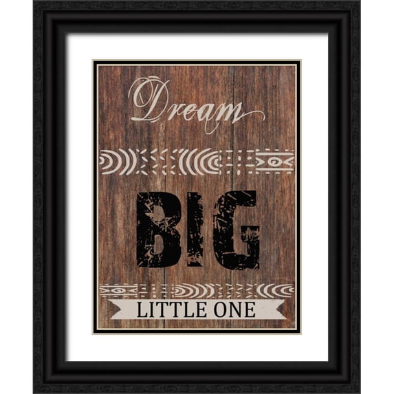 Lewis, Sheldon 25x32 Black Ornate Wood Framed with Double Matting Museum Art Print Titled - Dream Big Little One