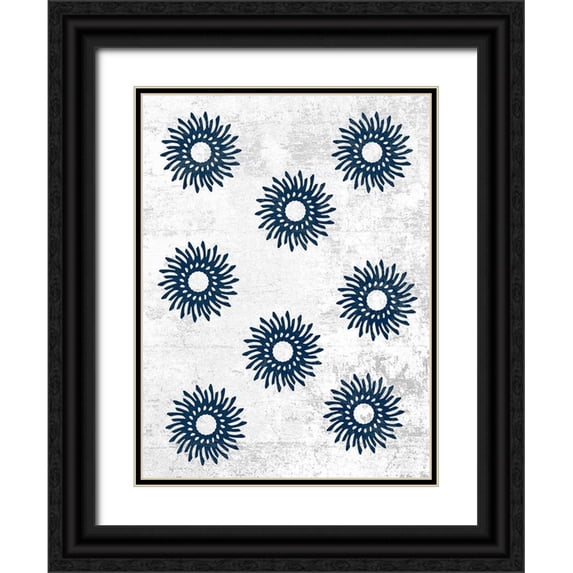 Lewis, Sheldon 25x32 Black Ornate Wood Framed with Double Matting Museum Art Print Titled - Indigo Sky 2