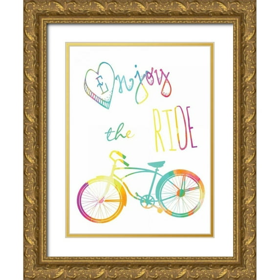 Lewis, Sheldon 25x32 Gold Ornate Wood Framed with Double Matting Museum Art Print Titled - Enjoy The Ride