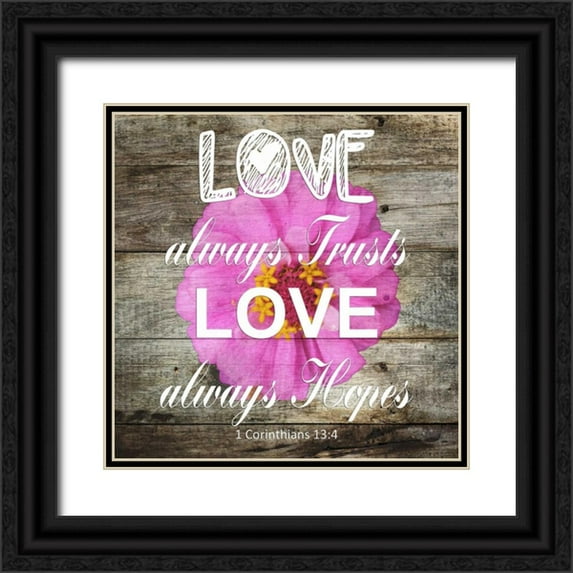 Lewis, Sheldon 26x26 Black Ornate Wood Framed with Double Matting Museum Art Print Titled - 1 Corinthians 13:4