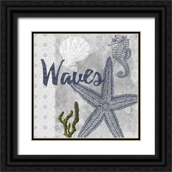 Lewis, Sheldon 26x26 Black Ornate Wood Framed with Double Matting Museum Art Print Titled - Life At The Coast 2