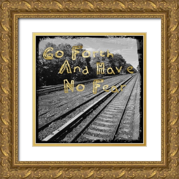 Lewis, Sheldon 26x26 Gold Ornate Wood Framed with Double Matting Museum Art Print Titled - Black And Gold Rails