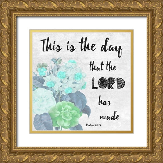 Lewis, Sheldon 26x26 Gold Ornate Wood Framed with Double Matting Museum Art Print Titled - This Is The Day