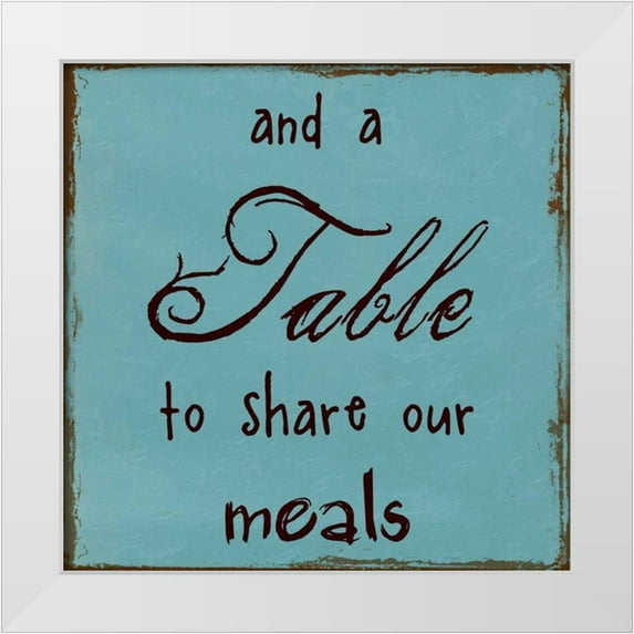 Lewis, Sheldon 26x26 White Modern Wood Framed Museum Art Print Titled - A Table To Share Our Meals