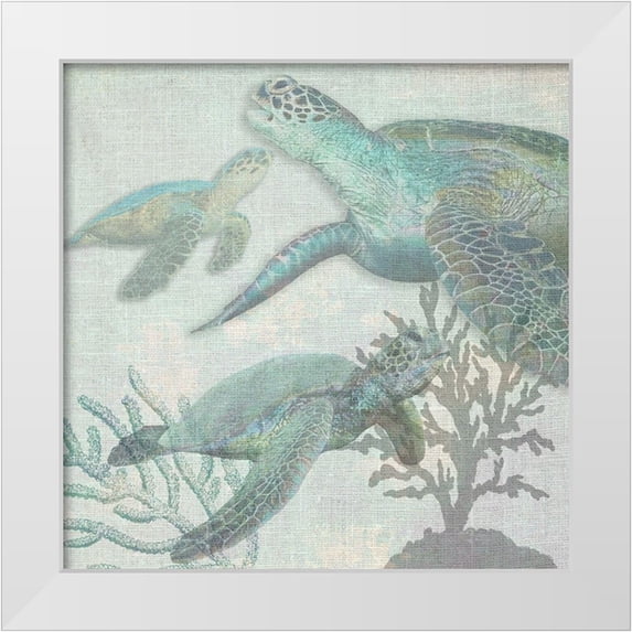 Lewis, Sheldon 26x26 White Modern Wood Framed Museum Art Print Titled - Turtles