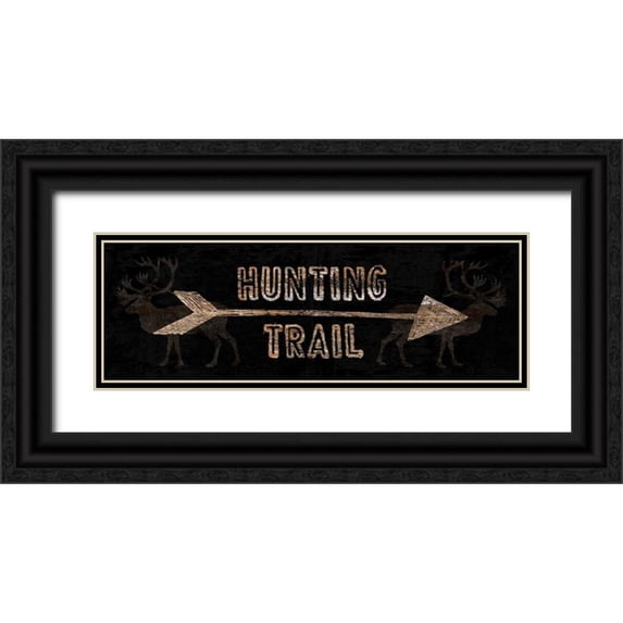 Lewis, Sheldon 32x13 Black Ornate Wood Framed with Double Matting Museum Art Print Titled - Hunting Trail