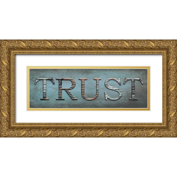 Lewis, Sheldon 32x13 Gold Ornate Wood Framed with Double Matting Museum Art Print Titled - Trust Sentiment