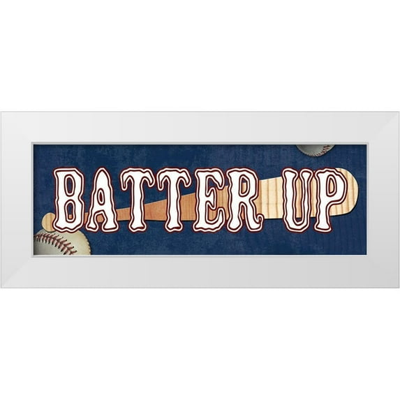 Lewis, Sheldon 32x13 White Modern Wood Framed Museum Art Print Titled - Batter Up