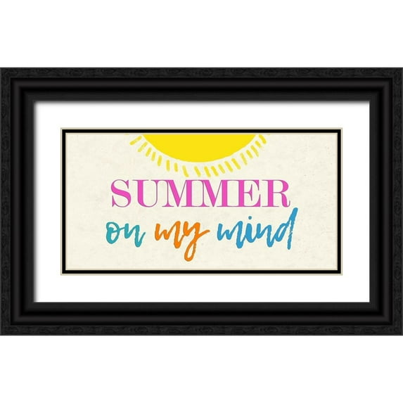 Lewis, Sheldon 32x18 Black Ornate Wood Framed with Double Matting Museum Art Print Titled - Summer