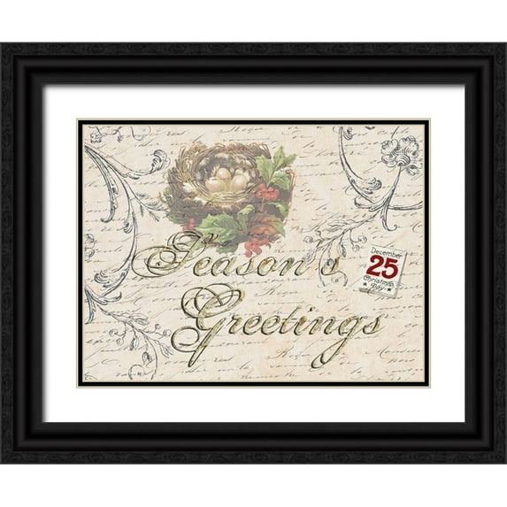 Lewis, Sheldon 32x25 Black Ornate Wood Framed with Double Matting Museum Art Print Titled - Greetings