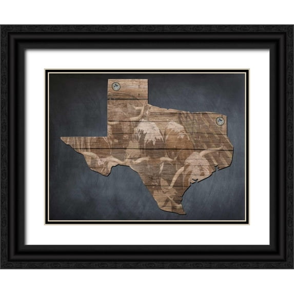 Lewis, Sheldon 32x25 Black Ornate Wood Framed with Double Matting Museum Art Print Titled - Texas Bred