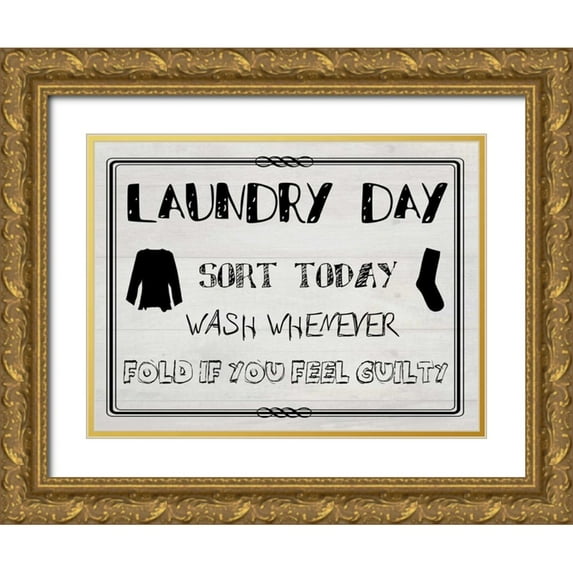 Lewis, Sheldon 32x25 Gold Ornate Wood Framed with Double Matting Museum Art Print Titled - Laundry Day 1