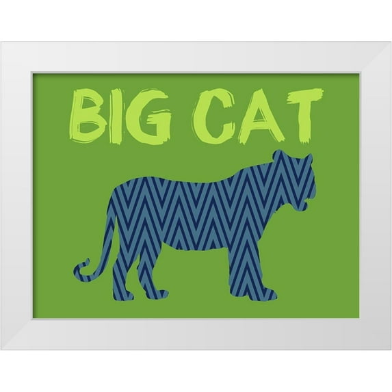Lewis, Sheldon 32x25 White Modern Wood Framed Museum Art Print Titled - Big Cat