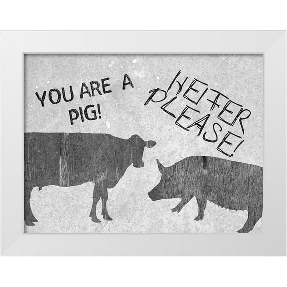 Lewis, Sheldon 32x25 White Modern Wood Framed Museum Art Print Titled - Heifer Please!