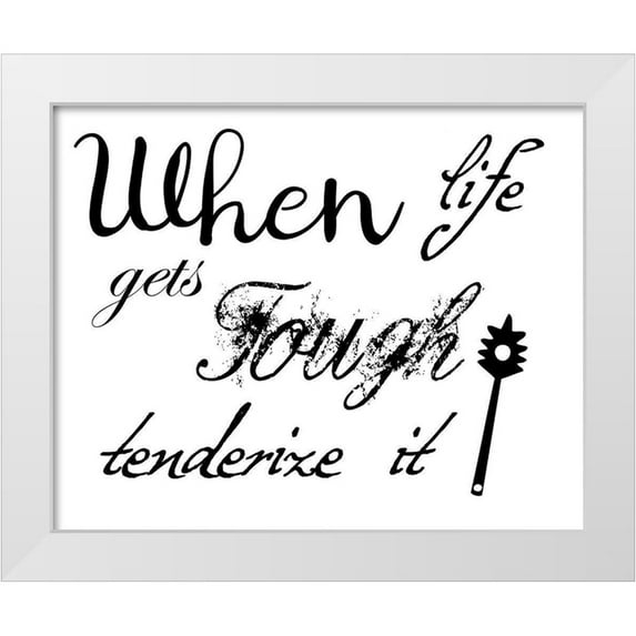 Lewis, Sheldon 32x26 White Modern Wood Framed Museum Art Print Titled - Tenderize it