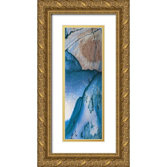 Lewis, Sheldon 7x14 Gold Ornate Wood Framed with Double Matting Museum Art Print Titled - Contour 2