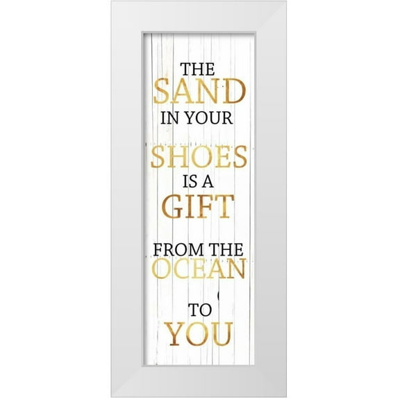 Lewis, Sheldon 9x18 White Modern Wood Framed Museum Art Print Titled - Gift From The Ocean Gold