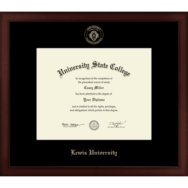 Lewis University Diploma Frame, Document Size 10" x 8"