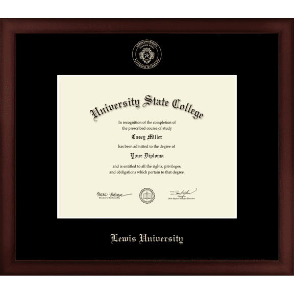 Lewis University Diploma Frame, Document Size 10" x 8"