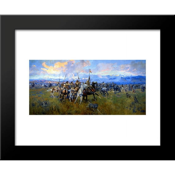 Lewis and Clark Meeting Indians at Ross' Hole 20x24 Framed Art Print by Charles M. Russell