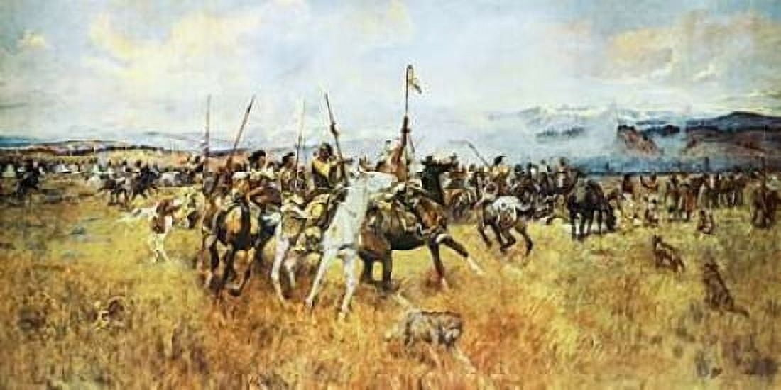 Lewis and Clark Meeting the Flatheads Canvas Art - Charles M Russell (24 x 48)