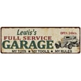 thumbnail image 1 of Lewis's Full Service Garage Metal Sign 8x24 Rusty Man Cave 108240047306, 1 of 1