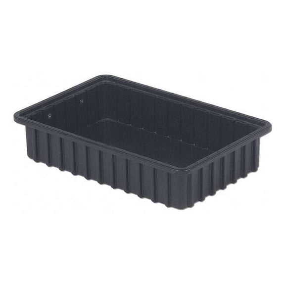 Lewisbins Polyethylene, Divider Box, Black, 16 1/2 in L, 3 1/2 in H DC2035-XL
