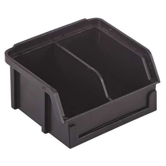 Hang & Stack Storage Bin, Plastic, Black, 2 in H, 4 in W, 3 1/2 in L