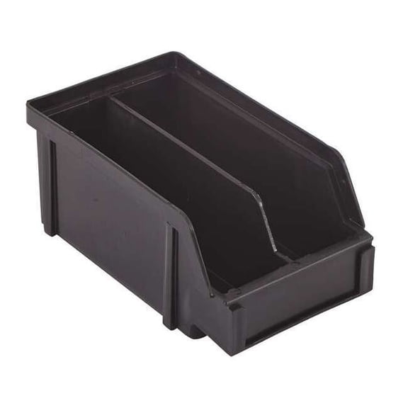 Hang & Stack Storage Bin, Plastic, Black, 3 in H, 4 in W, 7 in L