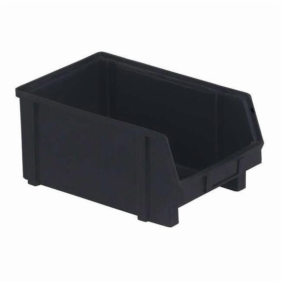 Hang & Stack Storage Bin, Plastic, Black, 6 in H, 8 1/8 in W, 12 7/8 in L PB40-FXL