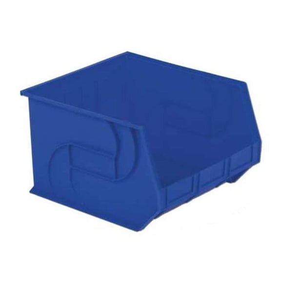 Hang & Stack Storage Bin, Plastic, Blue, 11 in H, 16 1/2 in W, 18 in L