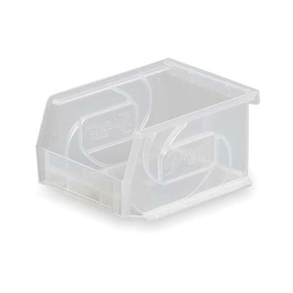 Hang & Stack Storage Bin, Plastic, Clear, 3 in H, 4 1/8 in W, 5 3/8 in L PB54-3 Clear