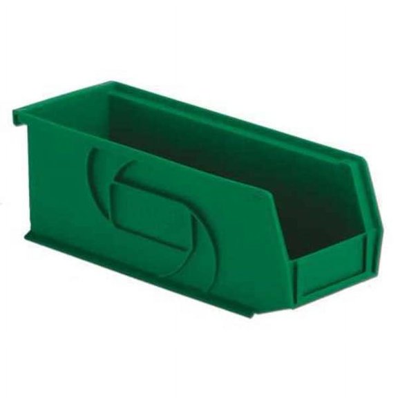 Hang & Stack Storage Bin, Plastic, Green, 4 in H, 4 1/8 in W, 10 7/8 in L