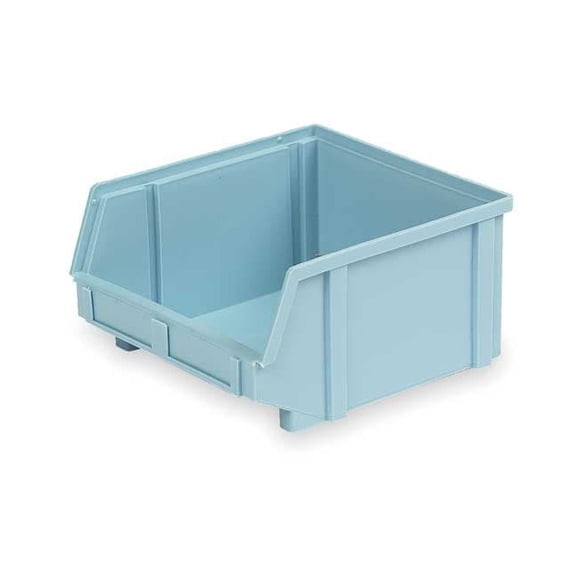 Hang & Stack Storage Bin, Plastic, Light Blue, 6 in H, 11 3/8 in W, 12 7/8 in L